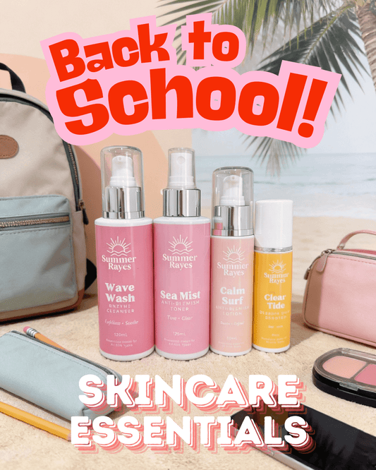 Back to school teen skincare routine with school bag