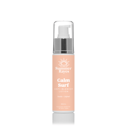 Summer Rayes natural skincare products for teens and tweens, Australian made ethical sensitive or problematic skin, no harsh chemicals vegan Calm Surf Anti-Blemish Lotion