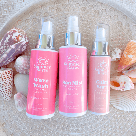 Summer Rayes natural skincare products for teens and tweens, Australian made, vegan, no nasties, ethical and clean - Clear Start Trio Anti blemish range