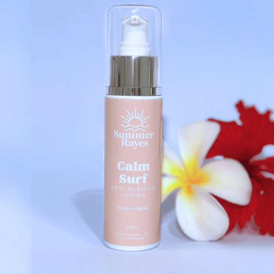 Summer Rayes natural skincare products for teens and tweens, Australian made ethical sensitive or problematic skin, no harsh chemicals vegan Calm Surf Anti-Blemish Lotion