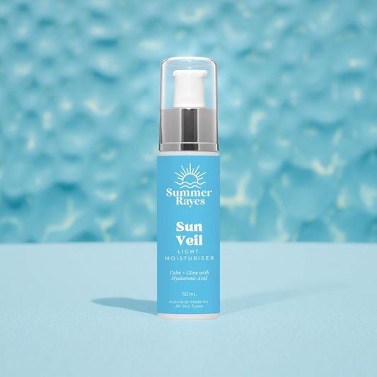 Summer Rayes natural skincare products for teens and tweens, Australian made ethical sensitive or problematic skin, no harsh chemicals vegan Sun Veil Hyaluronic Acid Moisturiser