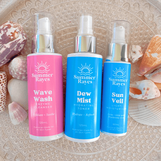 Summer Rayes natural skincare products for teens and tweens, Australian made, vegan, no nasties, ethical and clean - Fresh Face Trio bundle