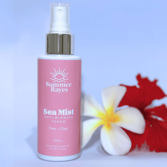 Summer Rayes natural skincare products for teens and tweens, Australian made ethical sensitive or problematic skin, no harsh chemicals vegan Sea Mist Anti-Blemish Toner