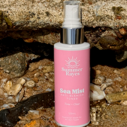 Summer Rayes natural skincare products for teens and tweens, Australian made ethical sensitive or problematic skin, no harsh chemicals vegan Sea Mist Anti-Blemish Toner