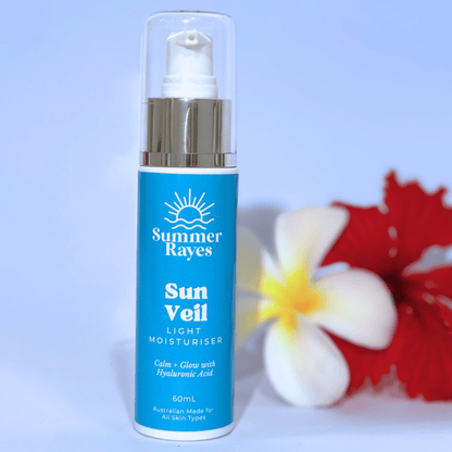 Summer Rayes natural skincare products for teens and tweens, Australian made ethical sensitive or problematic skin, no harsh chemicals vegan Sun Veil Hyaluronic Acid Moisturiser
