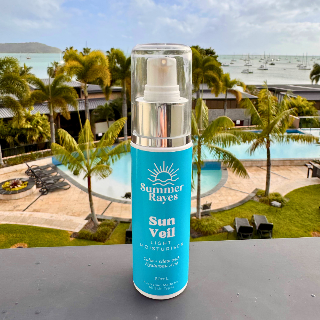 Summer Rayes natural skincare products for teens and tweens, Australian made ethical sensitive or problematic skin, no harsh chemicals vegan Sun Veil Hyaluronic Acid Moisturiser