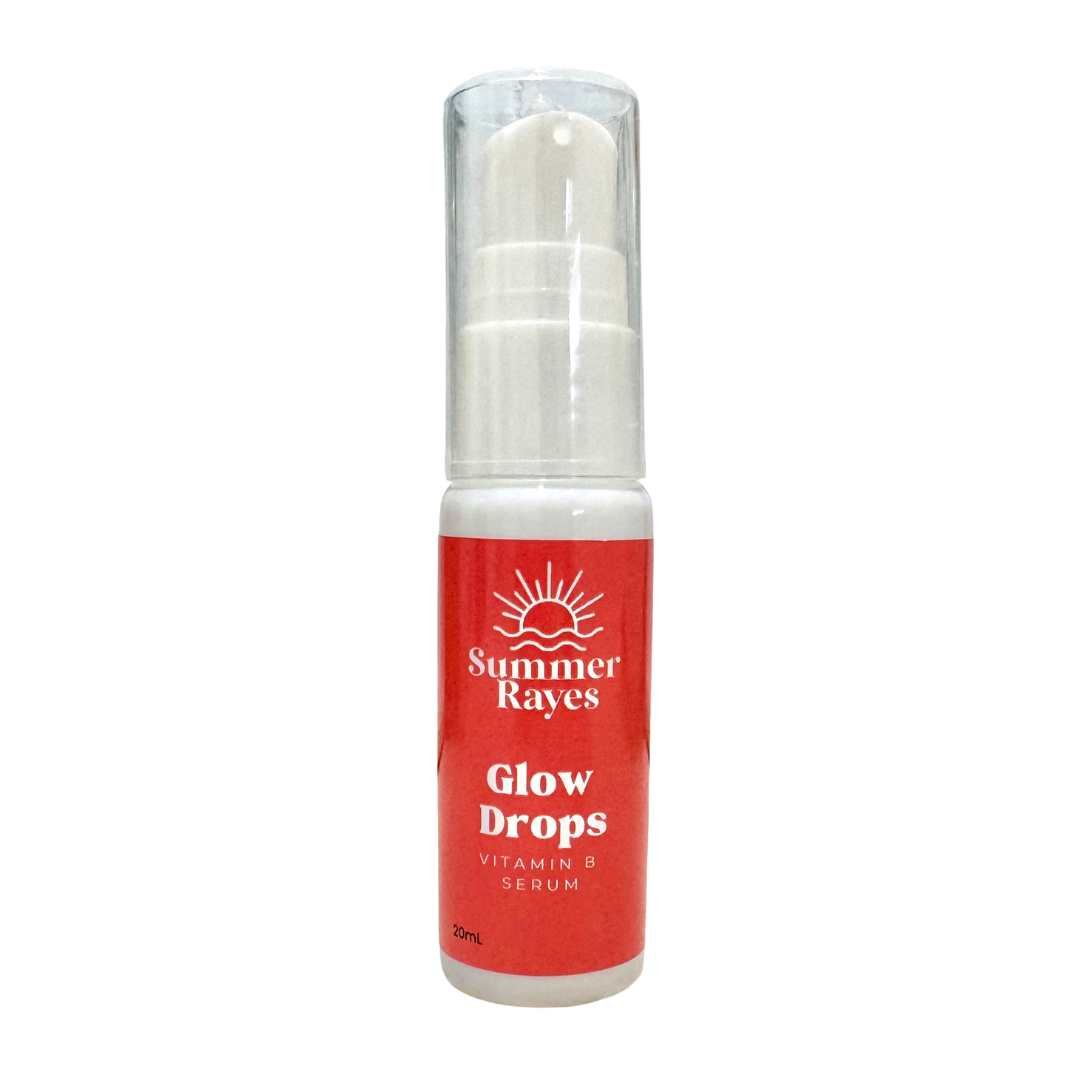 Summer Rayes Glow Drops Vitamin C Serum bottle on a white background