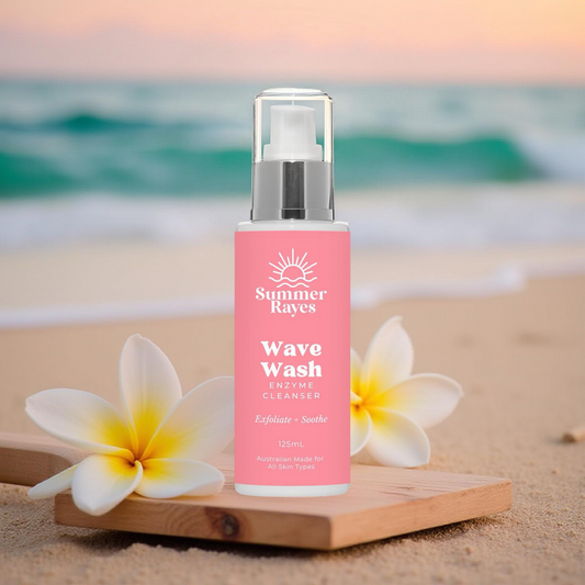 Summer Rayes natural skincare products for teens and tweens, Australian made ethical sensitive or problematic skin, no harsh chemicals vegan Wave Wash Enzyme Cleanser